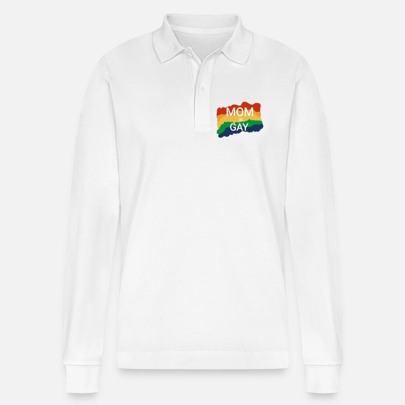 Lesbisch Mutter zum Mutterwürdigkeiten  - Stanley/Stella Unisex Bio-Langarm-Poloshirt Prepster - Weiß