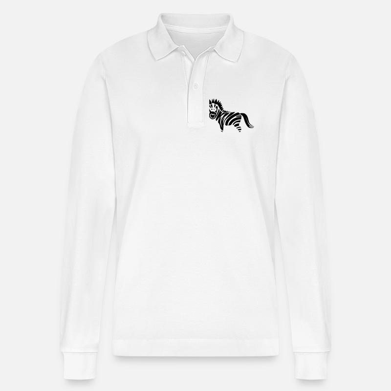 Zebra - Polo à manches longues bio PREPSTER Stanley/Stella Unisexe - blanc