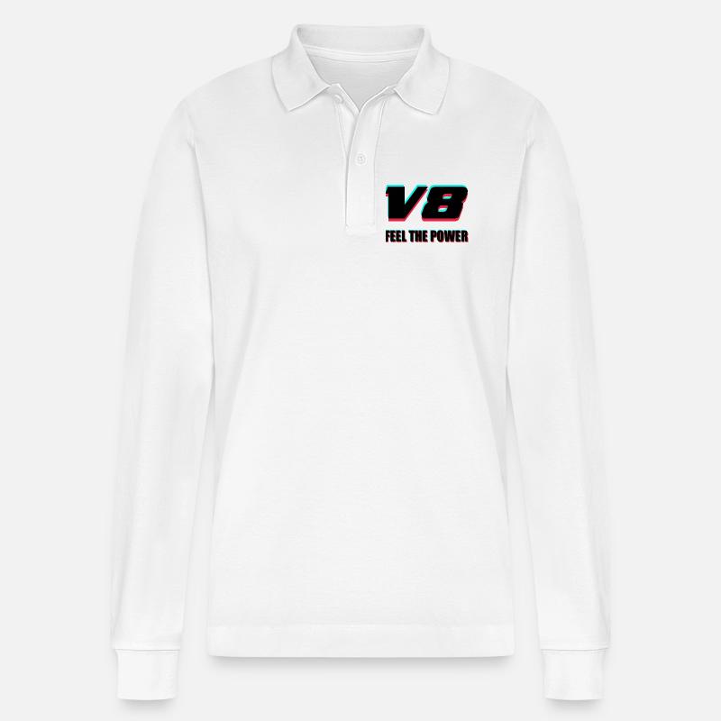 V8 - Stanley/Stella Unisex Bio-Langarm-Poloshirt Prepster - Weiß