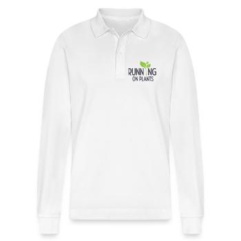 Courir sur les plantes - Polo à manches longues bio PREPSTER Stanley/Stella Unisexe - blanc - Devant - Anna (173cm) & Nico (186cm)