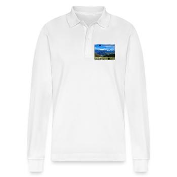 Der Monteynard-See 120323 - Stanley/Stella Unisex Bio-Langarm-Poloshirt Prepster - Weiß - Vorne - Anna (173cm) & Nico (186cm)