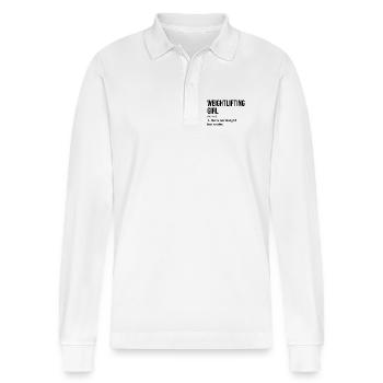 Weightlifting - Stanley/Stella Organic Unisex Long-Sleeved Polo Shirt Prepster - white - Front - Anna (173cm) & Nico (186cm)