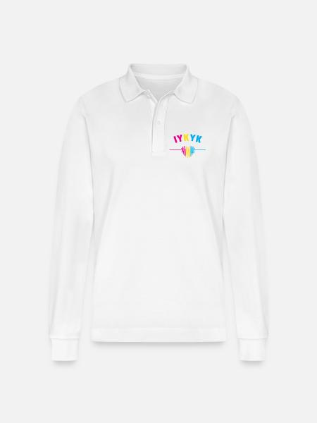 LGBT Pride Month - IYKYK Pansexual - Stanley/Stella Organic Unisex Long-Sleeved Polo Shirt Prepster - white
