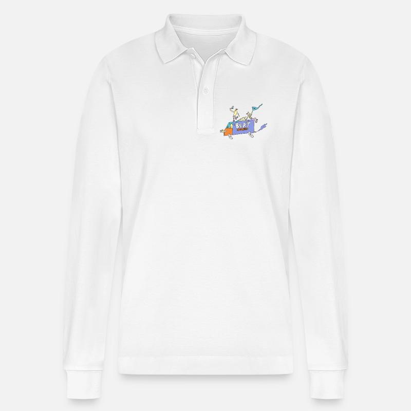 Bert_Express - Stanley/Stella Unisex Bio-Langarm-Poloshirt Prepster - Weiß
