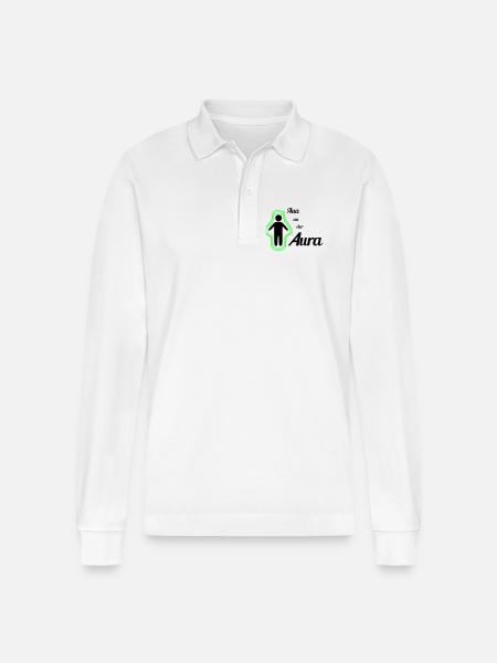 Aua an der Aura - Stanley/Stella Unisex Bio-Langarm-Poloshirt Prepster - Weiß