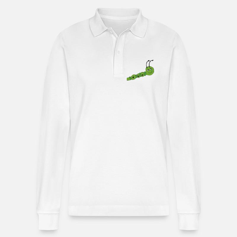 Raupe impressionismus - Stanley/Stella Unisex Bio-Langarm-Poloshirt Prepster - Weiß