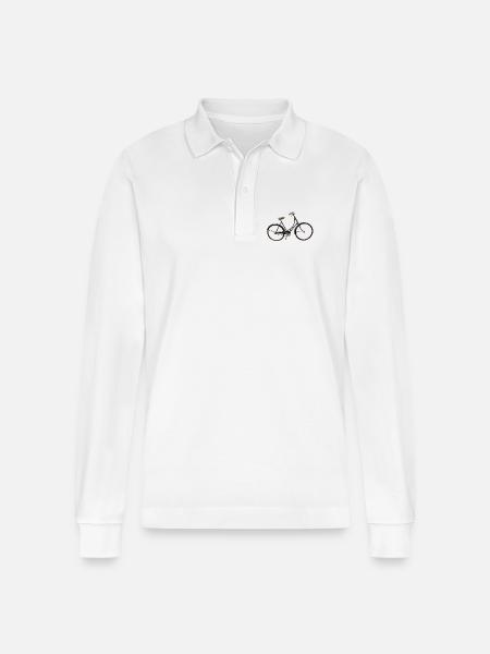 Female bike - Stanley/Stella Organic Unisex Long-Sleeved Polo Shirt Prepster - white