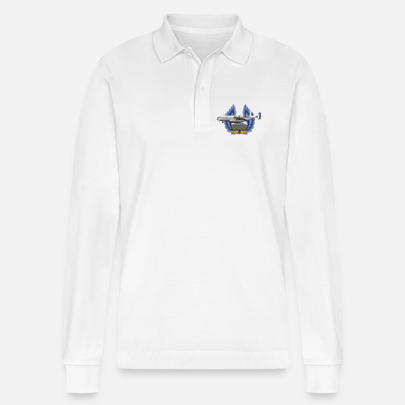 An-22 - Stanley/Stella Unisex Bio-Langarm-Poloshirt Prepster - Weiß