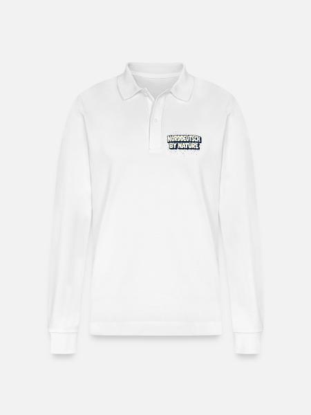 Norddeutsch by nature Heimat Statement - Stanley/Stella Organic Unisex Long-Sleeved Polo Shirt Prepster - white
