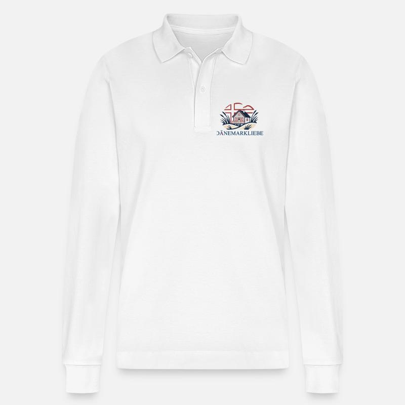 Dänemarkliebe - Ein Statement mit Aussagekraft - Stanley/Stella Unisex Bio-Langarm-Poloshirt Prepster - Weiß