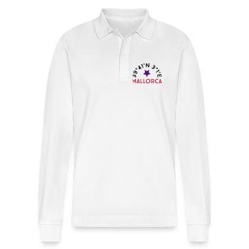 Mallorca - Stanley/Stella Organic Unisex Long-Sleeved Polo Shirt Prepster - white - Front - Anna (173cm) & Nico (186cm)