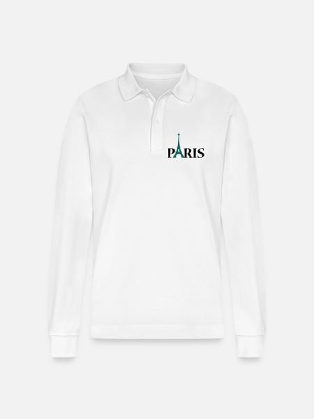 Paris Eiffeltoren / Eiffeltower / Tour Eiffel - Polo à manches longues bio PREPSTER Stanley/Stella Unisexe - blanc