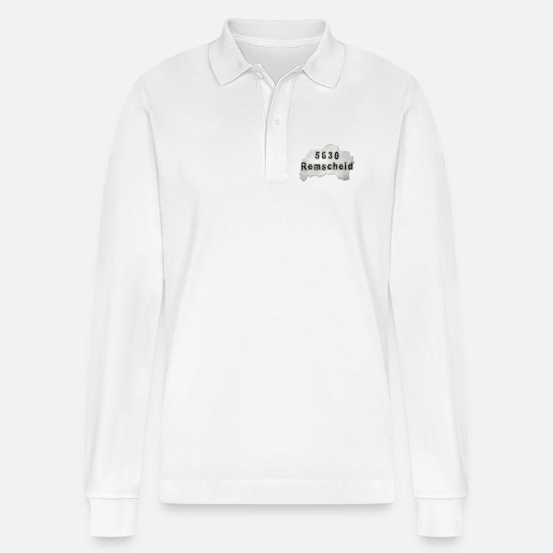 Remscheid 5630 Postkartenstil - Stanley/Stella Unisex Bio-Langarm-Poloshirt Prepster - Weiß