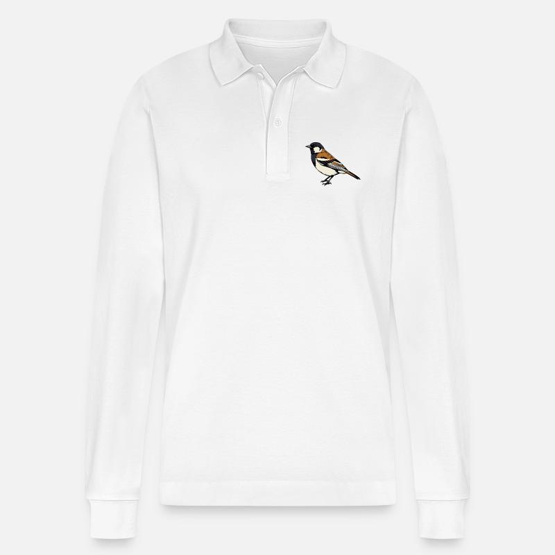 Sperling Vogel - Stanley/Stella Unisex Bio-Langarm-Poloshirt Prepster - Weiß