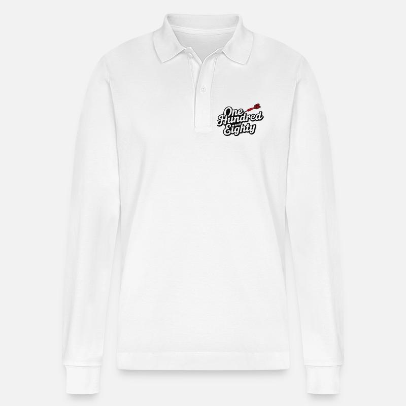 Darts Einhundertachtzig - Stanley/Stella Unisex Bio-Langarm-Poloshirt Prepster - Weiß
