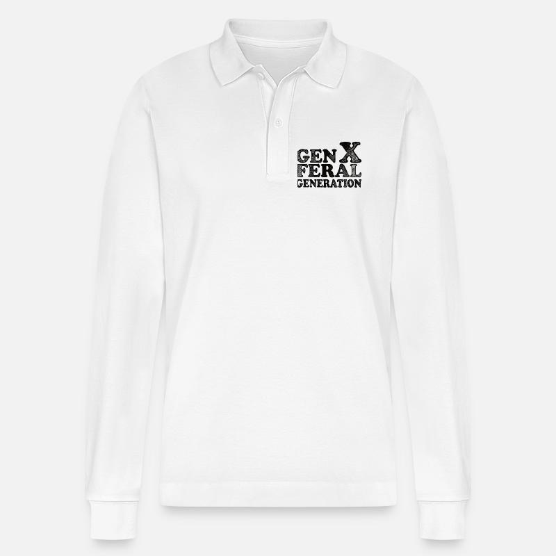 Génération Féroce Vintage Génération X - Polo à manches longues bio PREPSTER Stanley/Stella Unisexe - blanc