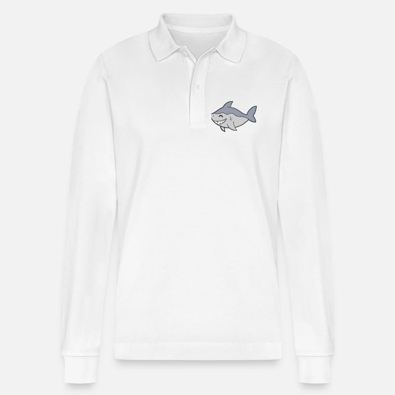 Requin Requin - Polo à manches longues bio PREPSTER Stanley/Stella Unisexe - blanc