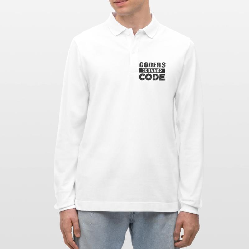 Coders going to Code Stanley/Stella Organic Unisex Long-Sleeved Polo Shirt Prepster