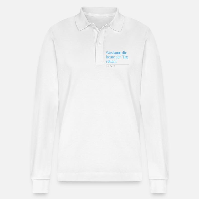 Check-in Frage Nr. 5 - Stanley/Stella Unisex Bio-Langarm-Poloshirt Prepster - Weiß