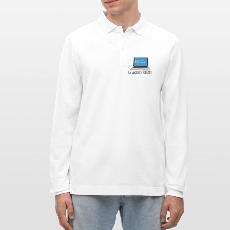 No Ticket No Support Admin IT-Support Spruch Stanley/Stella Organic Unisex Long-Sleeved Polo Shirt Prepster