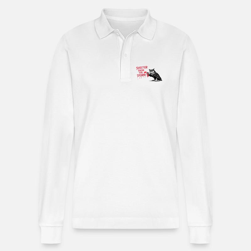 Shelter from the Storm - Stanley/Stella Unisex Bio-Langarm-Poloshirt Prepster - Weiß