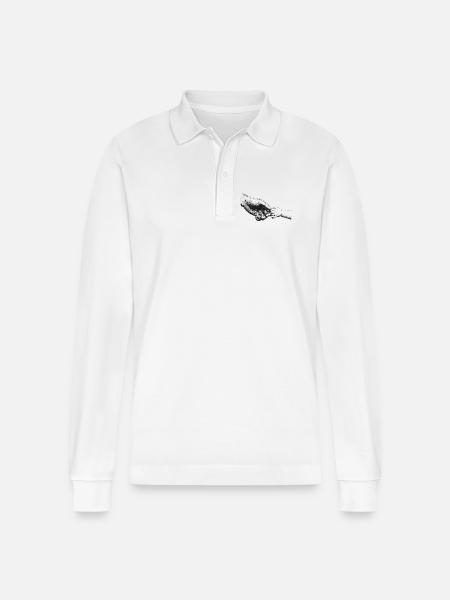 Vater und Kind - Stanley/Stella Unisex Bio-Langarm-Poloshirt Prepster - Weiß