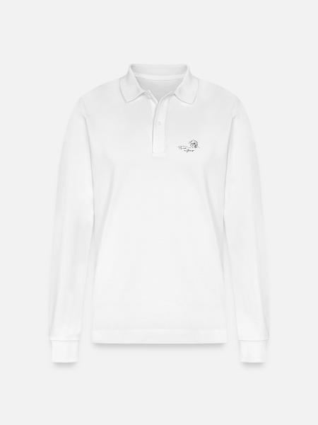 No rain - no flowers.  - Stanley/Stella Unisex Bio-Langarm-Poloshirt Prepster - Weiß