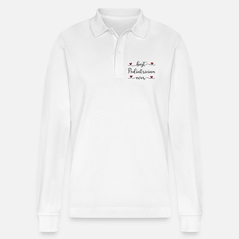 bester Kinderarzt der Welt - Stanley/Stella Unisex Bio-Langarm-Poloshirt Prepster - Weiß