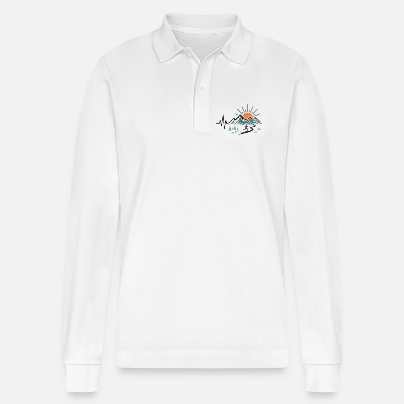 Trailrunning - Stanley/Stella Unisex Bio-Langarm-Poloshirt Prepster - Weiß
