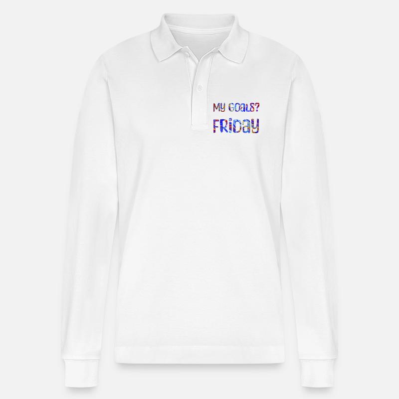 Mes objectifs ? Vendredi - Mon objectif? Vendredi - Polo à manches longues bio PREPSTER Stanley/Stella Unisexe - blanc