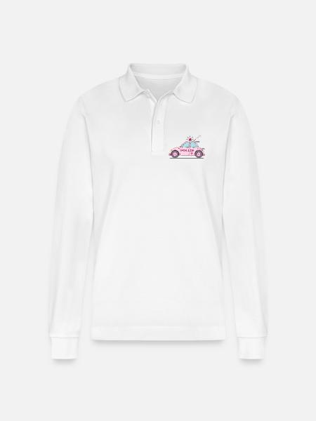 Polizeiauto Police Rosa - Stanley/Stella Unisex Bio-Langarm-Poloshirt Prepster - Weiß