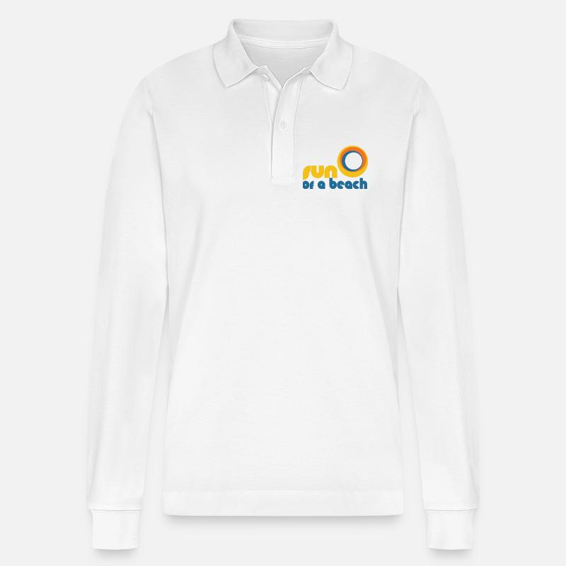 Sonne eines Strandes - Stanley/Stella Unisex Bio-Langarm-Poloshirt Prepster - Weiß