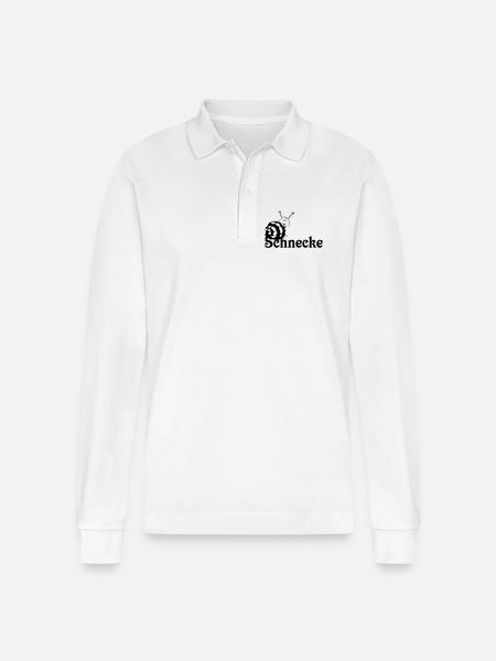 Schnecke - Stanley/Stella Unisex Bio-Langarm-Poloshirt Prepster - Weiß