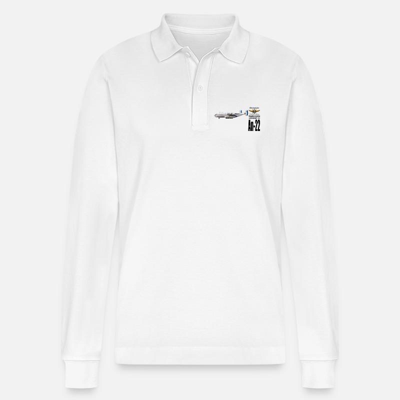 An-22 - Stanley/Stella Unisex Bio-Langarm-Poloshirt Prepster - Weiß