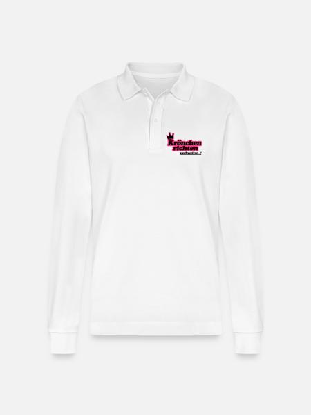 Krönchen richten 2Farben - Stanley/Stella Unisex Bio-Langarm-Poloshirt Prepster - Weiß