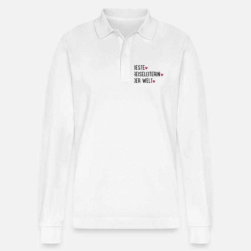 beste reiseleiterin - Stanley/Stella Unisex Bio-Langarm-Poloshirt Prepster - Weiß