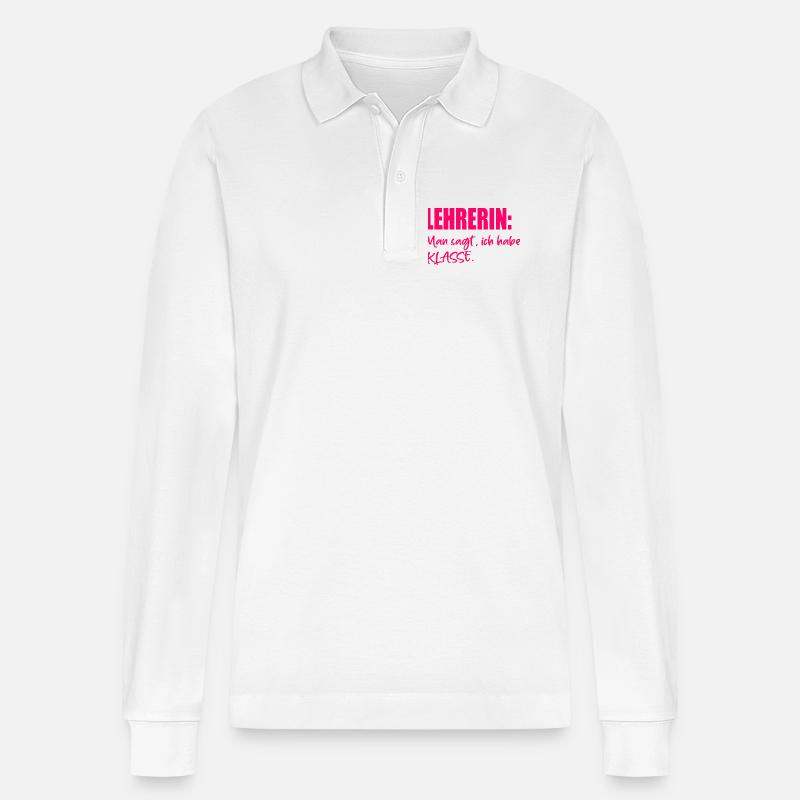 Lehrerin Sprüche KOMPLIMENTE - Stanley/Stella Unisex Bio-Langarm-Poloshirt Prepster - Weiß