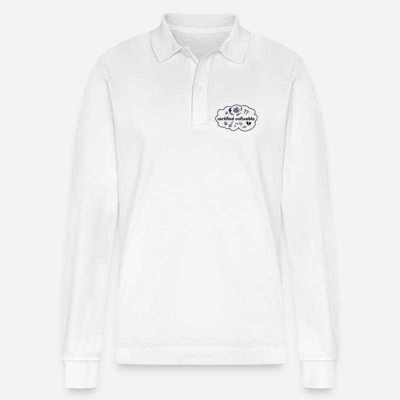 Zertifiziert Unfixable - Stanley/Stella Unisex Bio-Langarm-Poloshirt Prepster - Weiß
