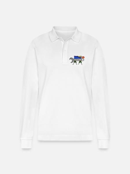 ReparierTier mit LubriFast - Stanley/Stella Unisex Bio-Langarm-Poloshirt Prepster - Weiß