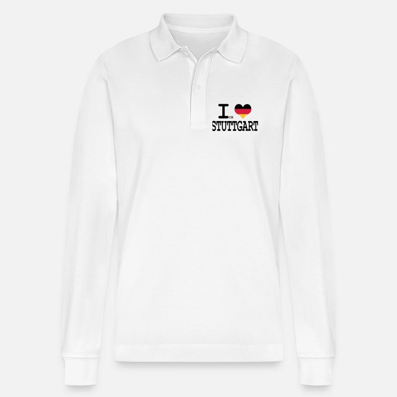 J'aime Stuttgart - Polo à manches longues bio PREPSTER Stanley/Stella Unisexe - blanc