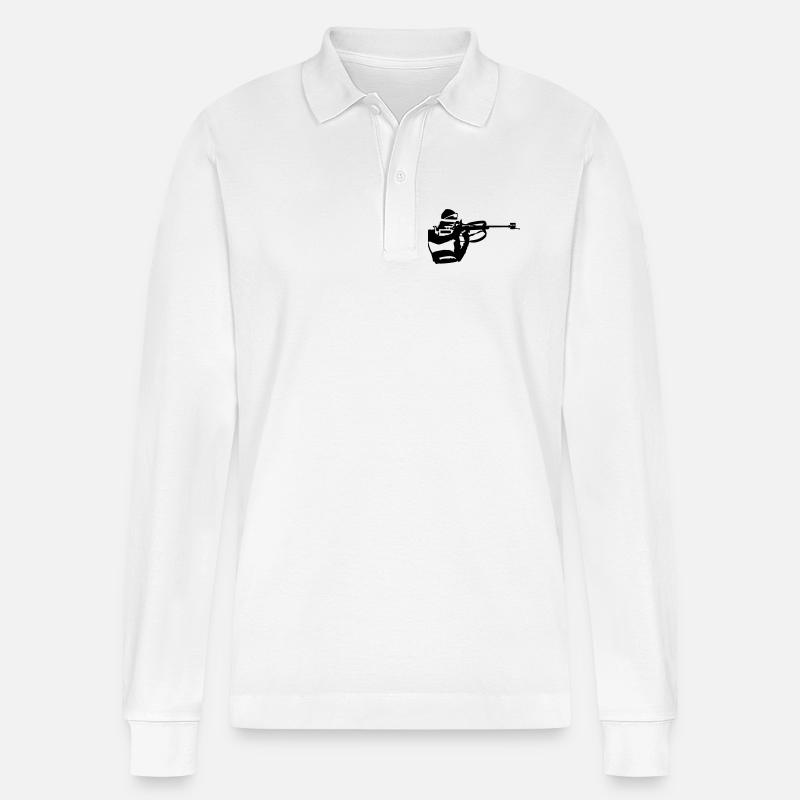 Biathlon - Stanley/Stella Unisex Bio-Langarm-Poloshirt Prepster - Weiß