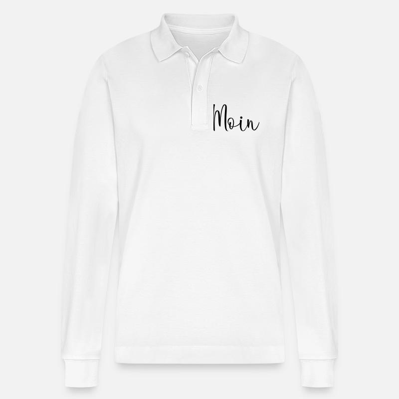 Moin sagen - Stanley/Stella Unisex Bio-Langarm-Poloshirt Prepster - Weiß