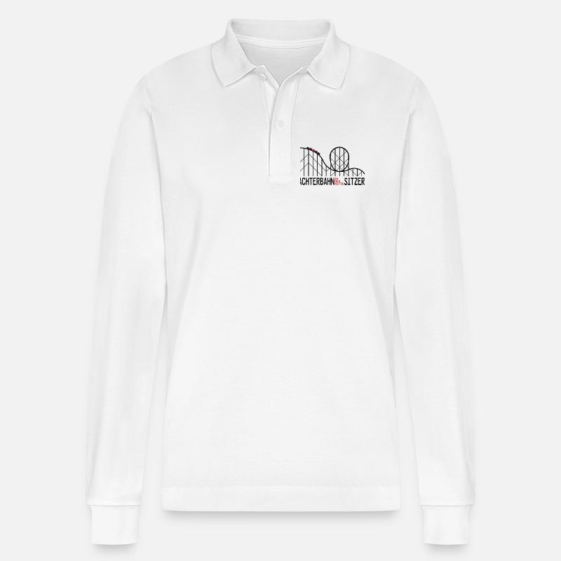 Achterbahnindermittesitzer 2 - Stanley/Stella Unisex Bio-Langarm-Poloshirt Prepster - Weiß