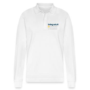 Being Adult - Stanley/Stella Organic Unisex Long-Sleeved Polo Shirt Prepster - white - Front - Anna (173cm) & Nico (186cm)