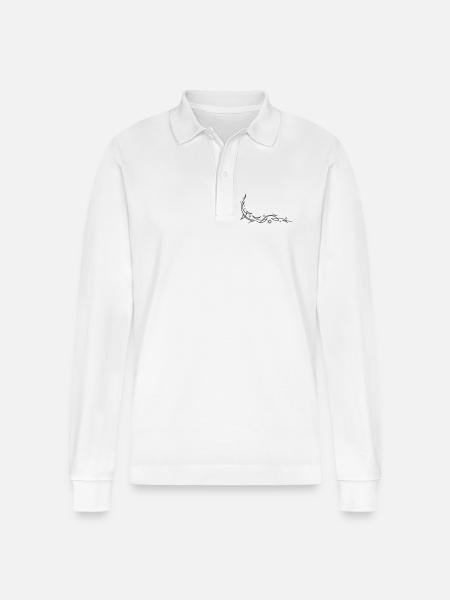 Tribal mit Sternen - Stanley/Stella Unisex Bio-Langarm-Poloshirt Prepster - Weiß