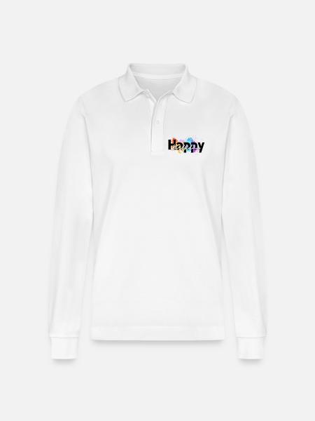 Happy birthday, Congratulations, Birthday - Stanley/Stella Organic Unisex Long-Sleeved Polo Shirt Prepster - white