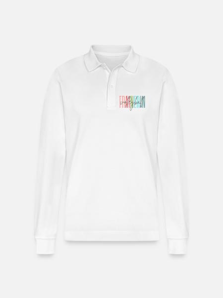 Trainerin Volleyball Volleyballtrainerin Geschenk - Stanley/Stella Unisex Bio-Langarm-Poloshirt Prepster - Weiß
