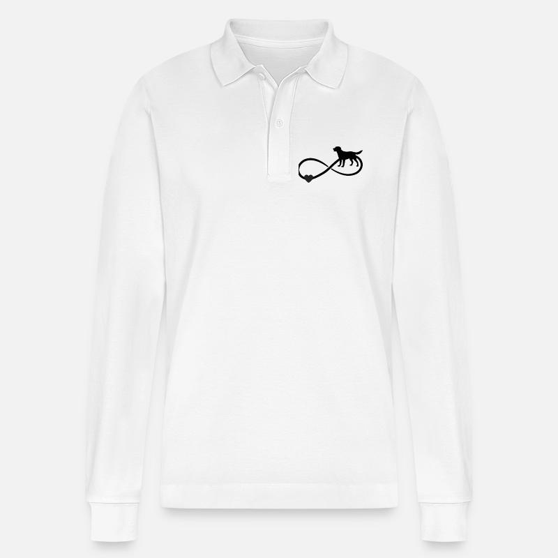 Labrador Unendlichkeitszeichen  - Stanley/Stella Unisex Bio-Langarm-Poloshirt Prepster - Weiß