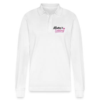 Mama's Liebling - Stanley/Stella Unisex Bio-Langarm-Poloshirt Prepster - Weiß - Vorne - Anna (173cm) & Nico (186cm)