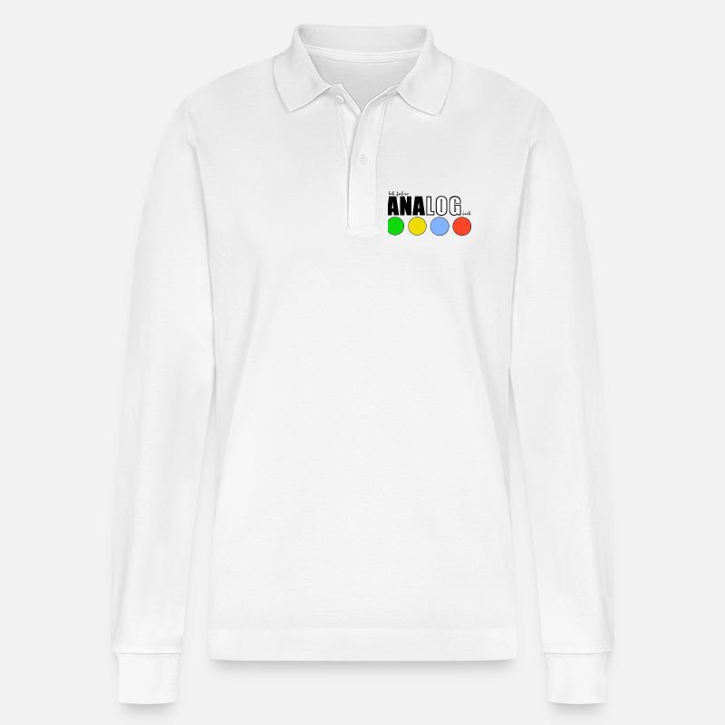 ANALOGisch - Stanley/Stella Unisex Bio-Langarm-Poloshirt Prepster - Weiß